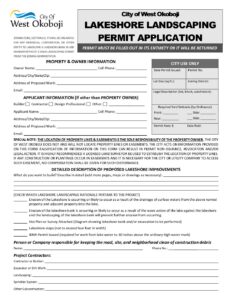 Landscape Activity Permit West Okoboji Lakeshore Landscaping Permit - City of West Okoboji